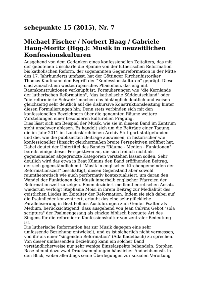 Open gallery for Musik in neuzeitlichen Konfessionskulturen (16. bis 19. Jahrhundert)