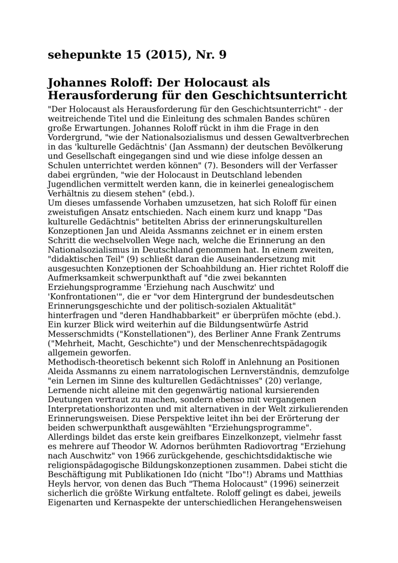 Open gallery for Der Holocaust als Herausforderung für den Geschichtsunterricht