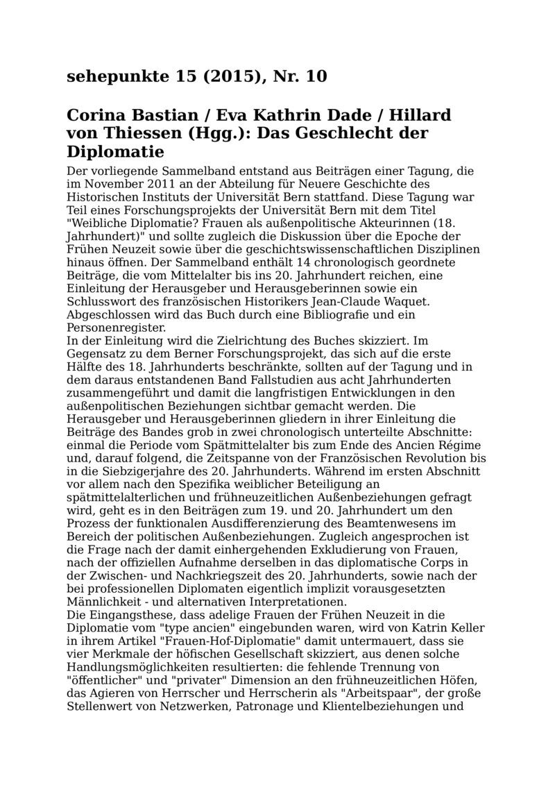 Open gallery for Das Geschlecht der Diplomatie