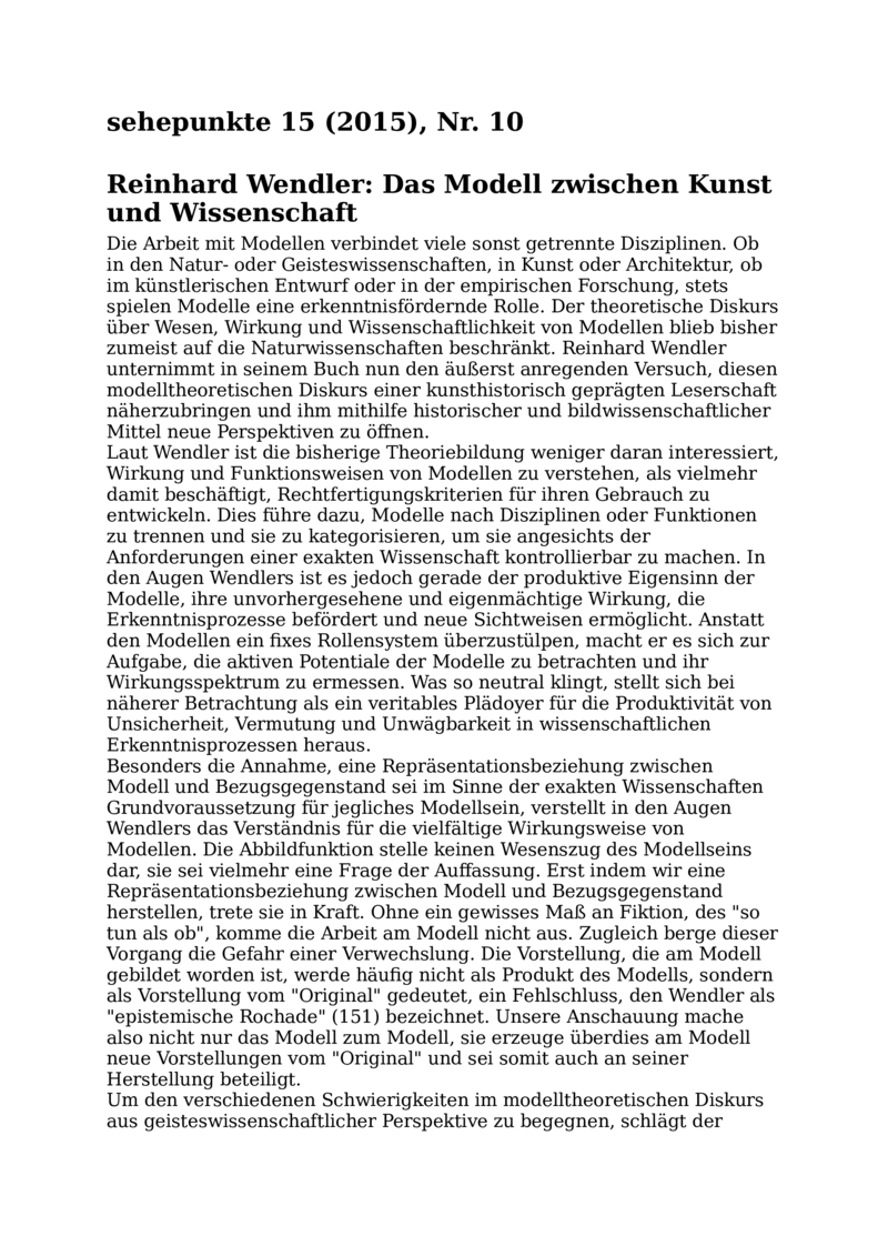 Open gallery for Das Modell zwischen Kunst und Wissenschaft