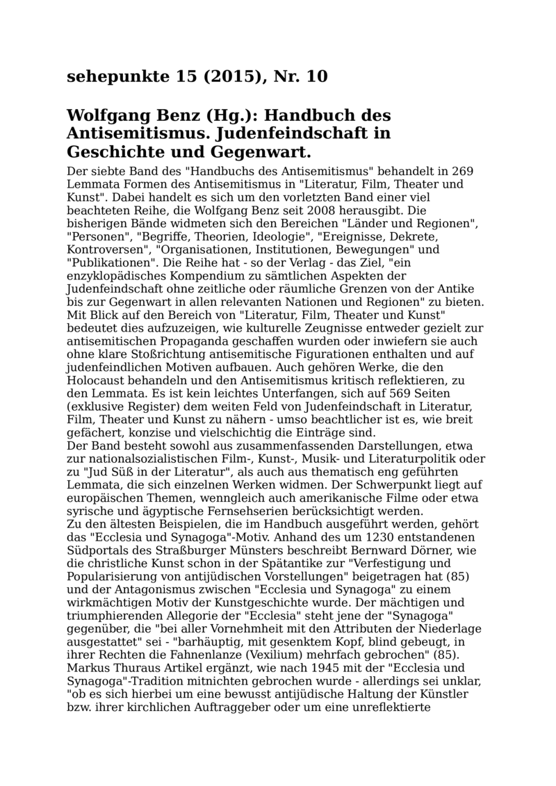 Open gallery for Handbuch des Antisemitismus. Judenfeindschaft in Geschichte und Gegenwart