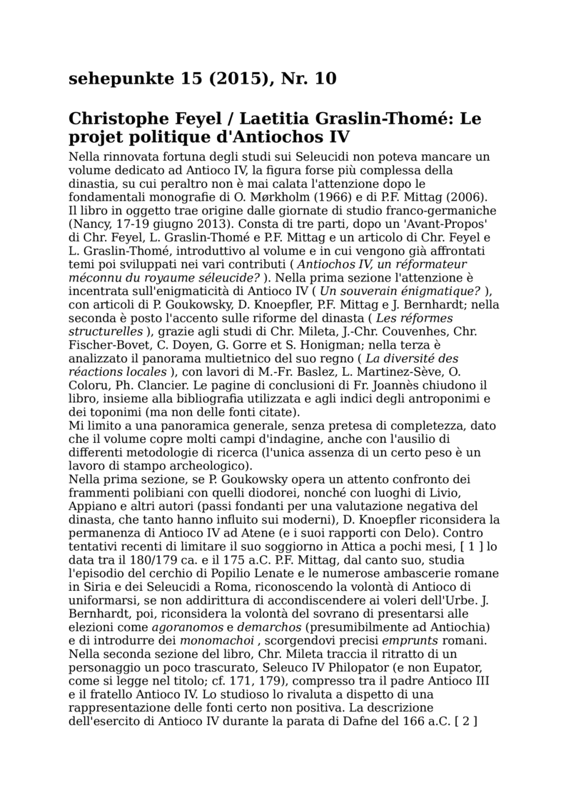 Open gallery for Le projet politique d'Antiochos IV