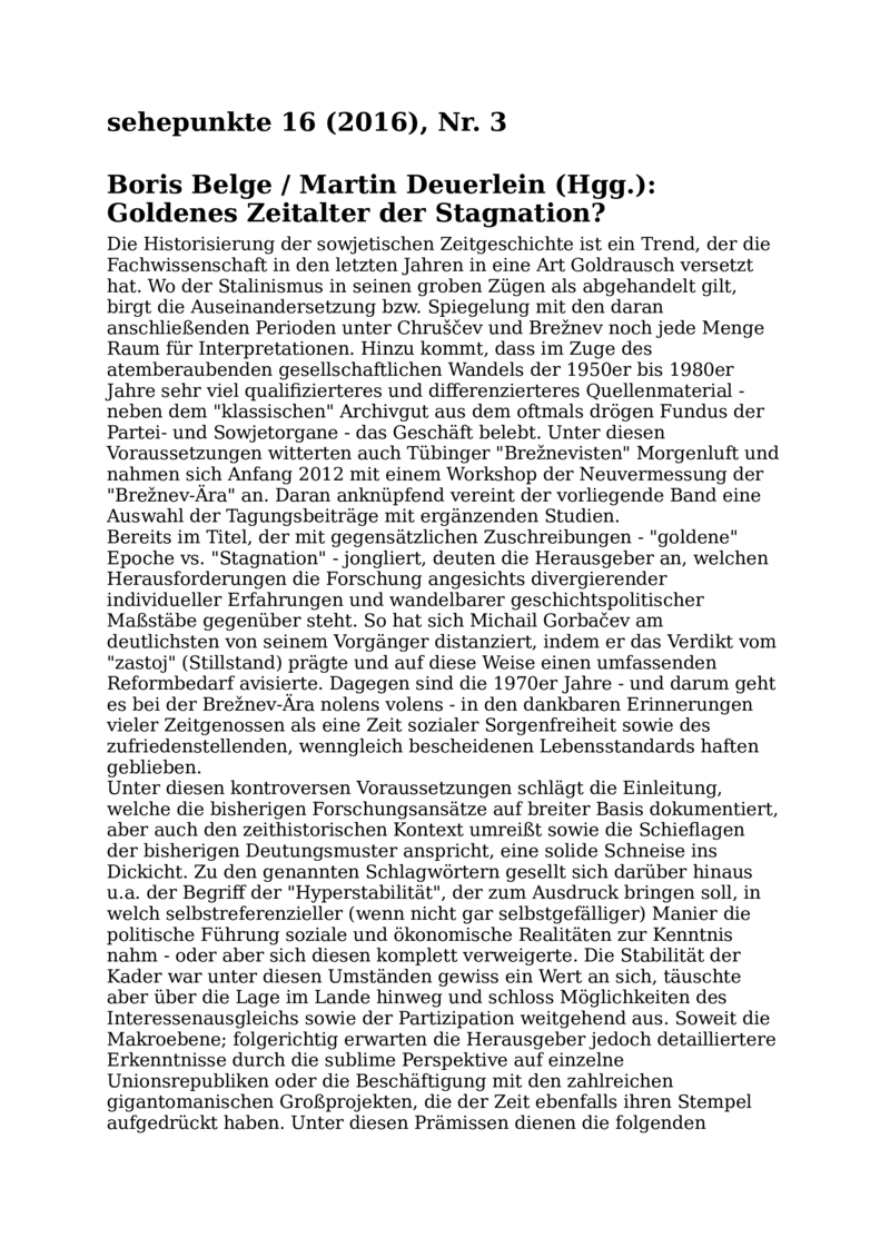 Open gallery for Goldenes Zeitalter der Stagnation?