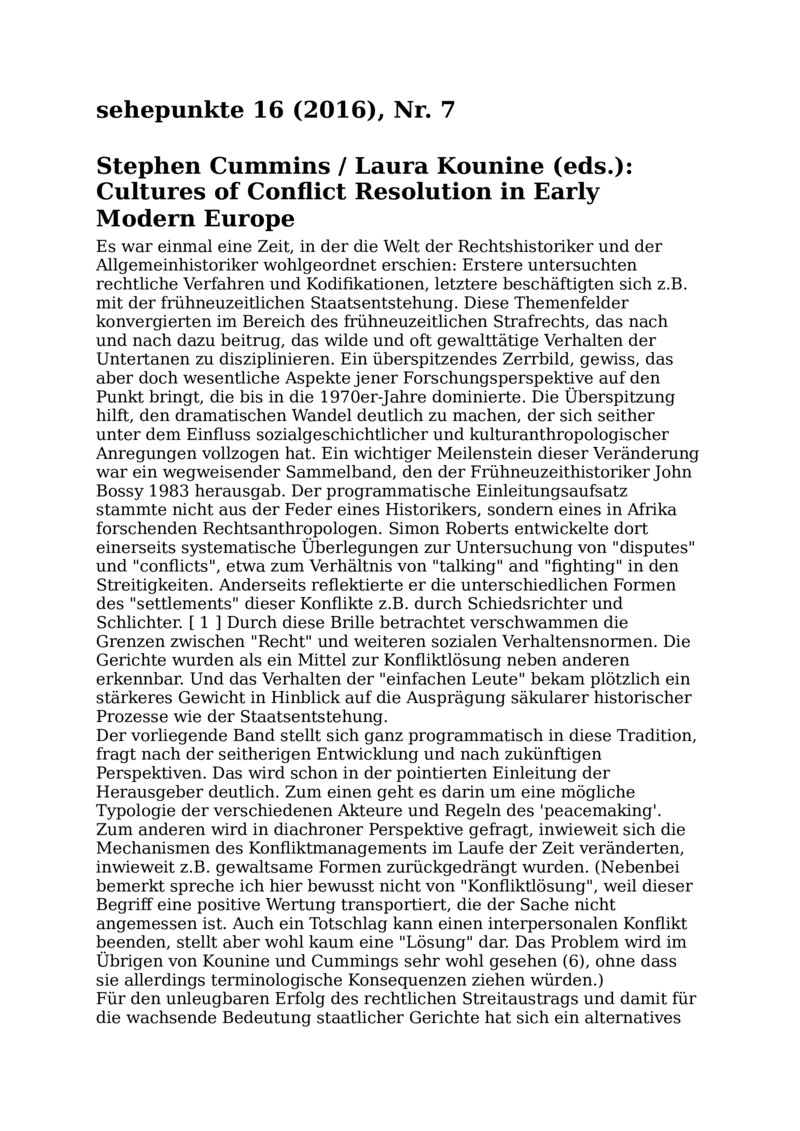 Open gallery for Cultures of Conflict Resolution in Early Modern Europe