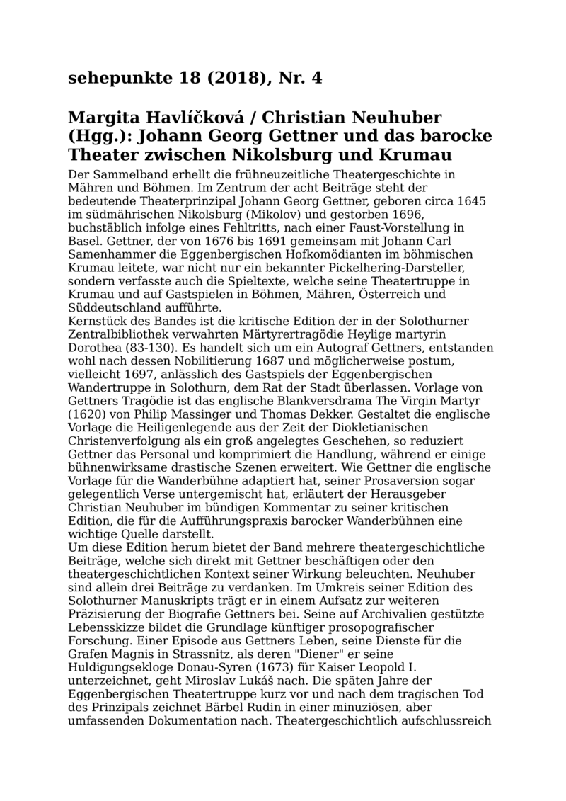 Open gallery for Johann Georg Gettner und das barocke Theater zwischen Nikolsburg und Krumau