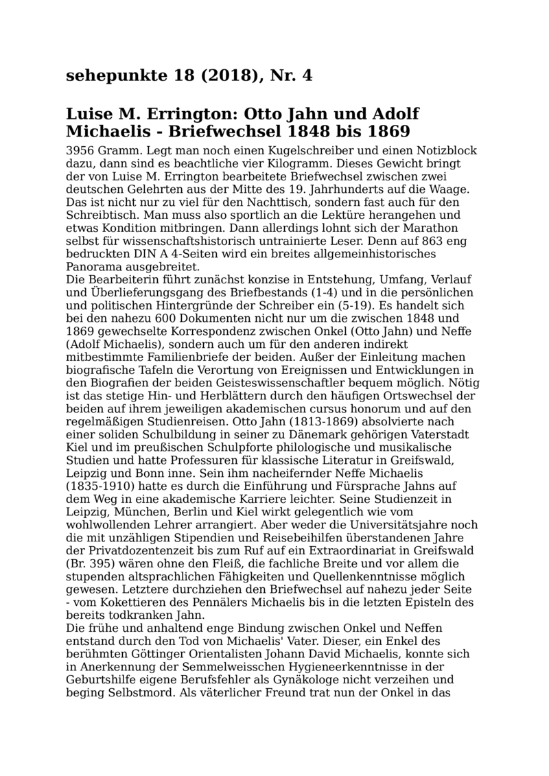 Open gallery for Otto Jahn und Adolf Michaelis – Briefwechsel 1848 bis 1869