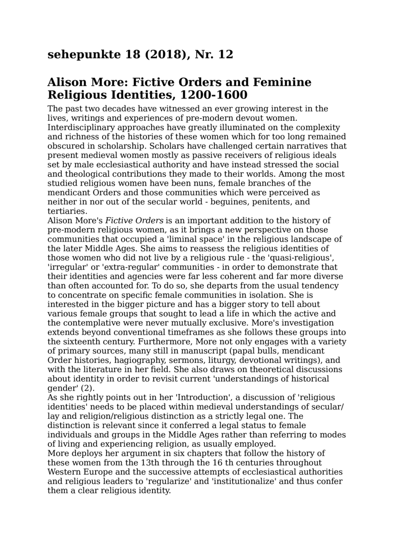 Open gallery for Fictive Orders and Feminine Religious Identities, 1200–1600