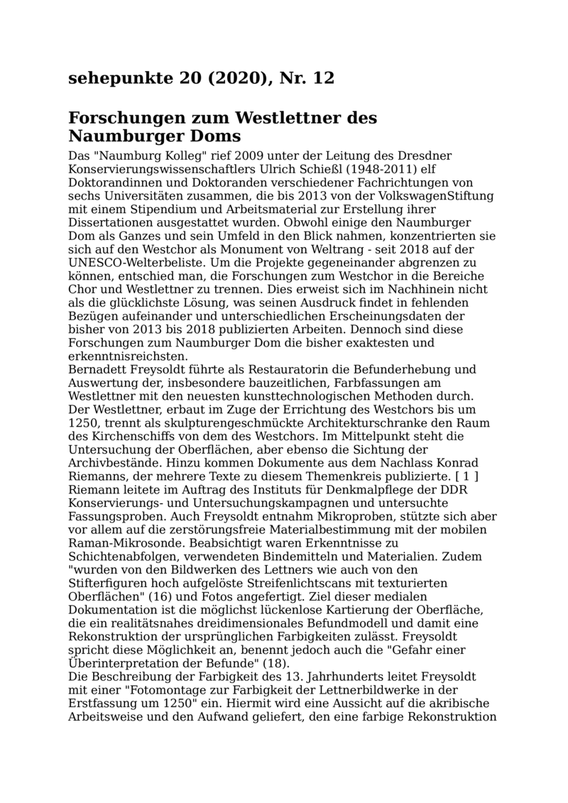 Open gallery for Der Westlettner des Naumburger Doms