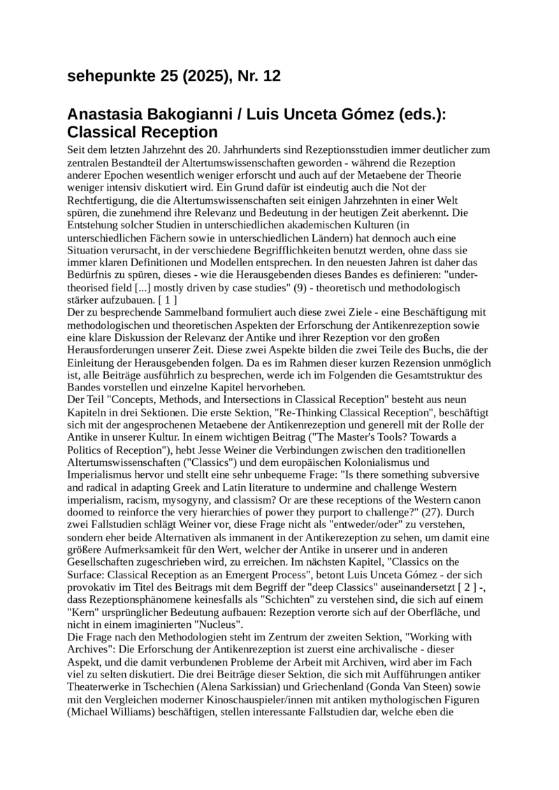 Open gallery for Classical Reception