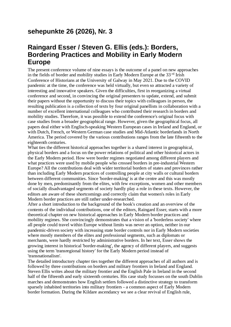 Open gallery for Borders, Bordering Practices and Mobility in Early Modern Europe