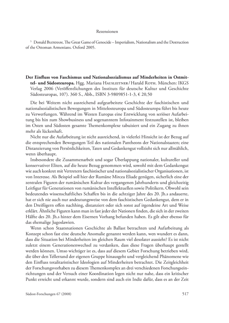 Open gallery for Der Einfluss von Faschismus und Nationalsozialismus auf Minderheiten in Ostmittel- und Südosteuropa