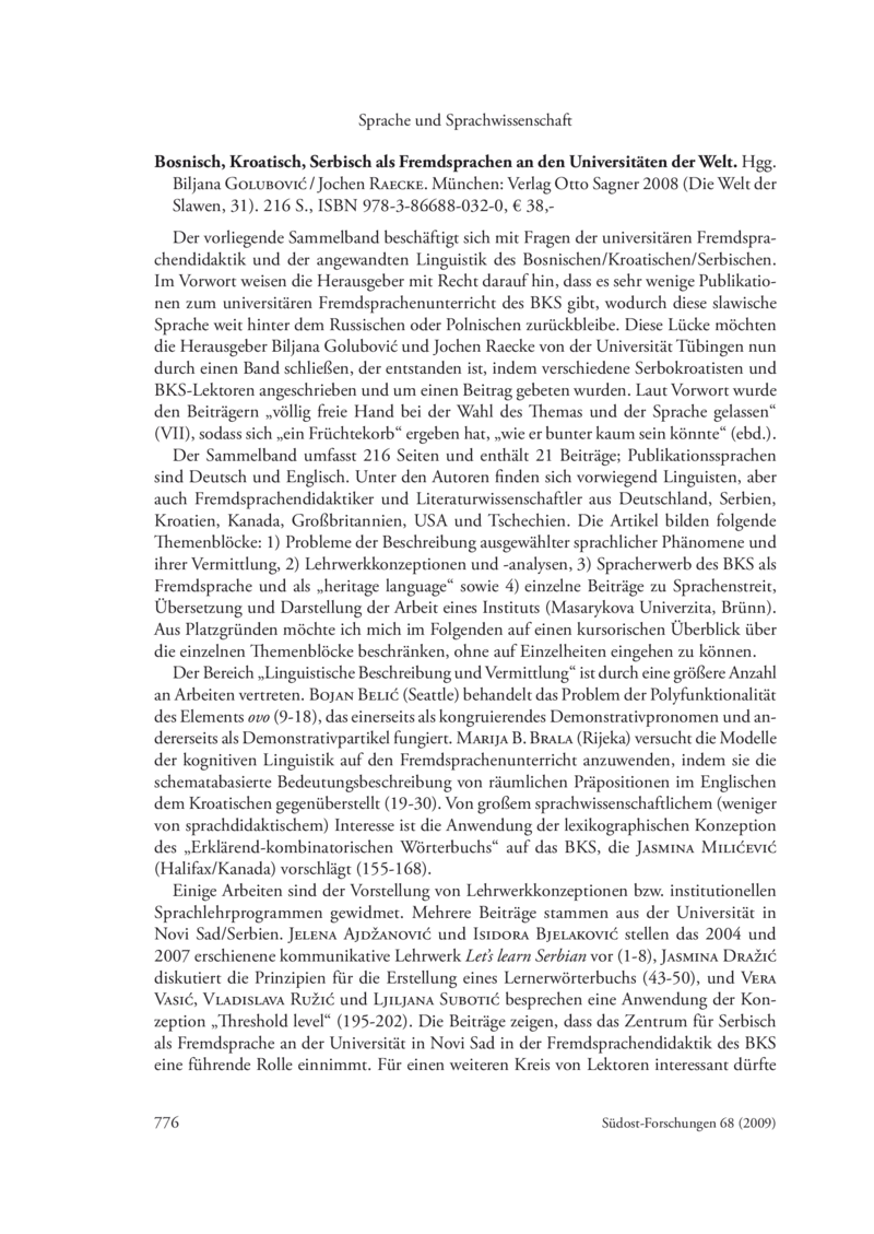 Open gallery for Bosnisch, Kroatisch, Serbisch als Fremdsprachen an den Universitäten der Welt