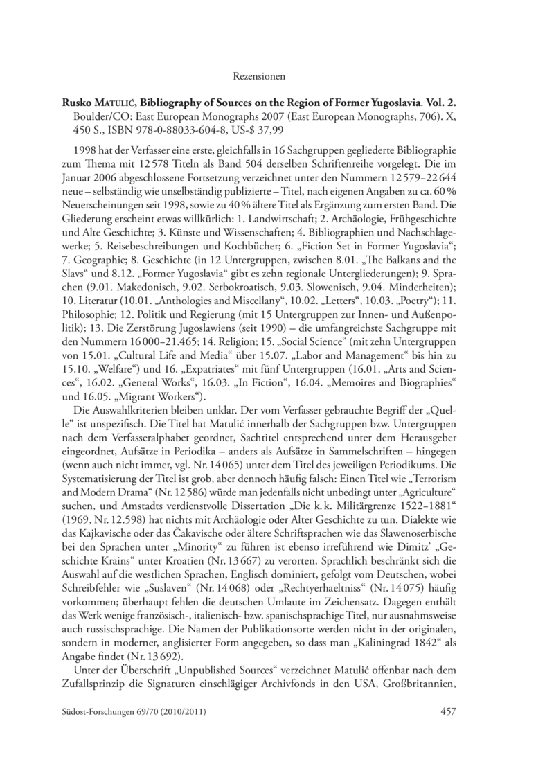 Open gallery for II: Bibliography of Sources on the Region of Former Yugoslavia