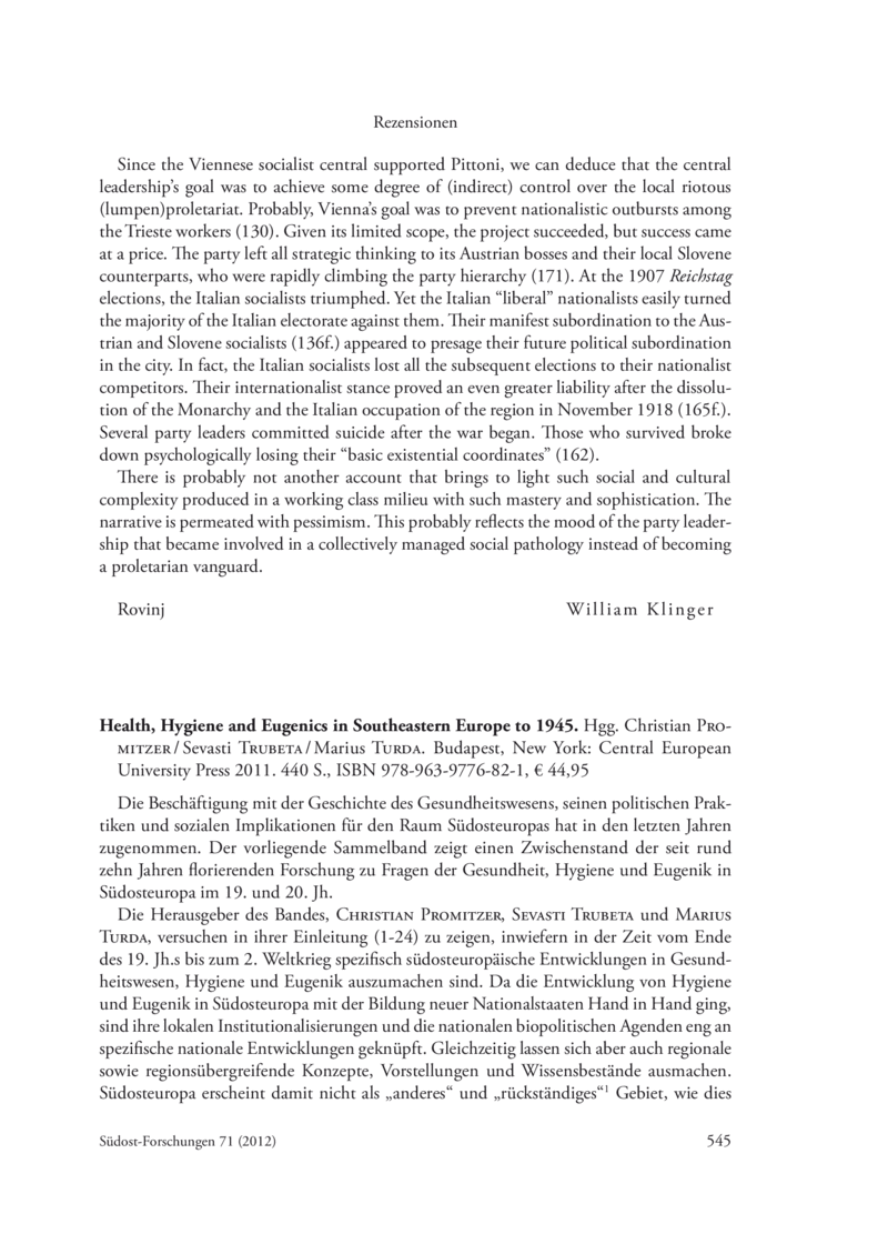 Open gallery for Health, Hygiene and Eugenics in Southeastern Europe to 1945