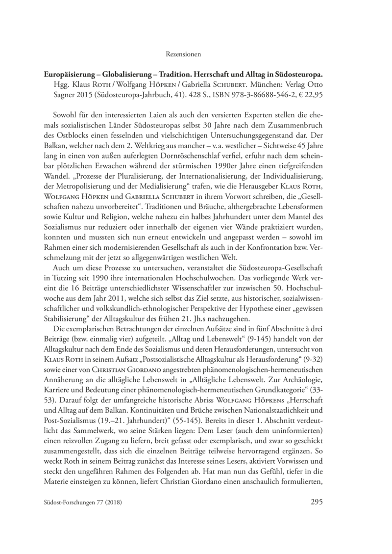 Open gallery for Europäisierung – Globalisierung – Tradition