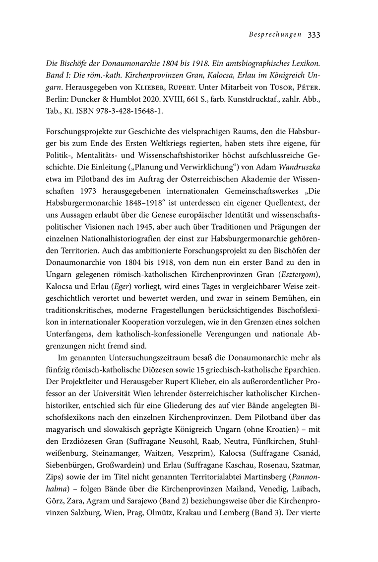 Open gallery for Die Bischöfe der Donaumonarchie 1804 bis 1918. Ein amtsbiographisches Lexikon