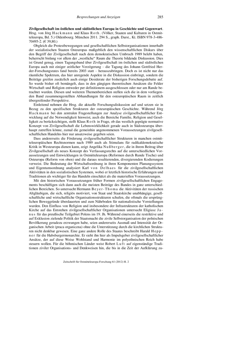 Open gallery for Zivilgesellschaft im östlichen und südöstlichen Europa in Geschichte und Gegenwart