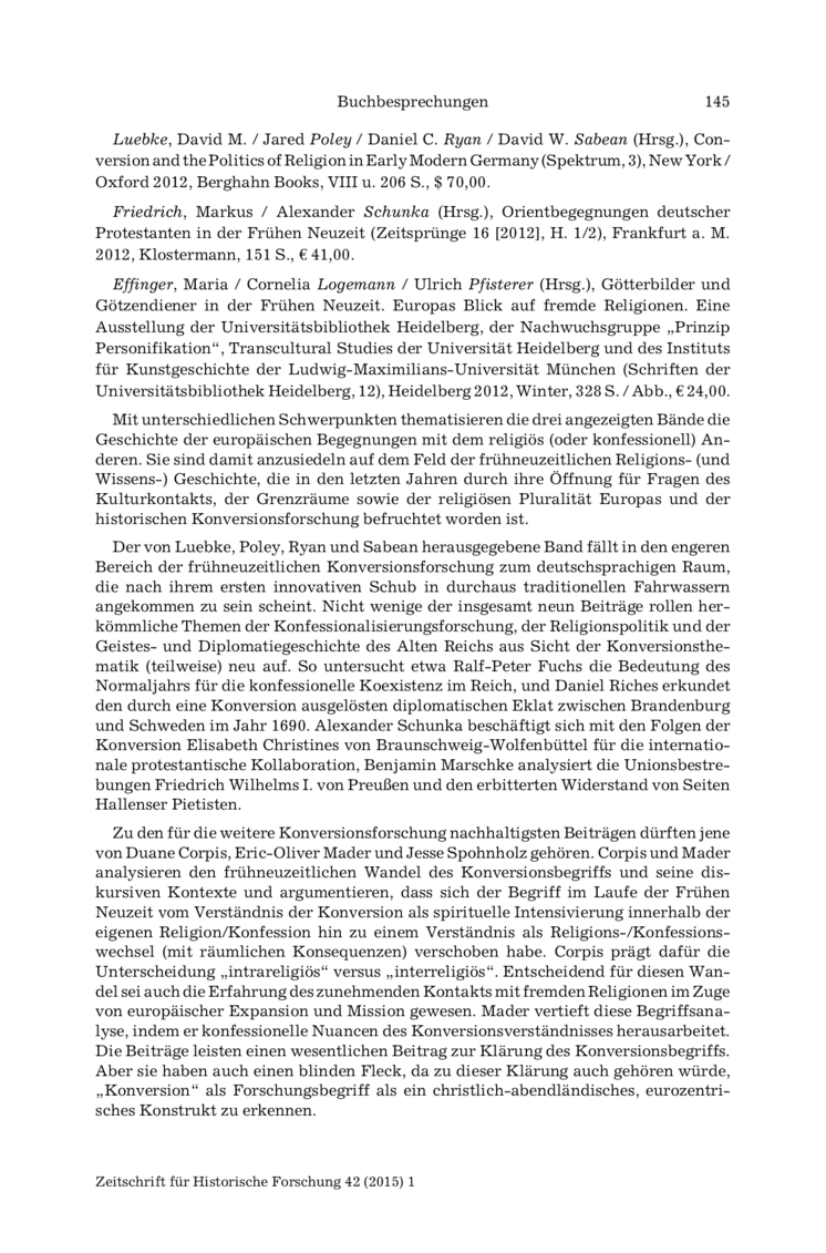 Open gallery for Conversion and the Politics of Religion in Early Modern Germany
