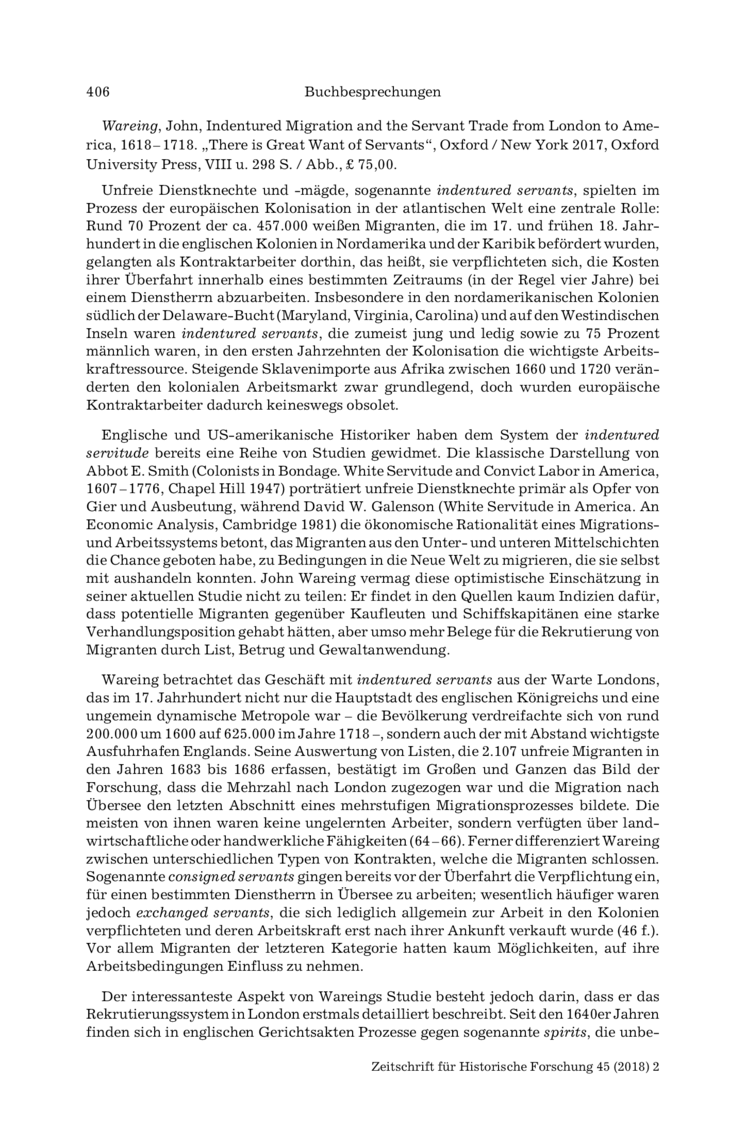 Open gallery for Indentured Migration and the Servant Trade from London to America, 1618–1718