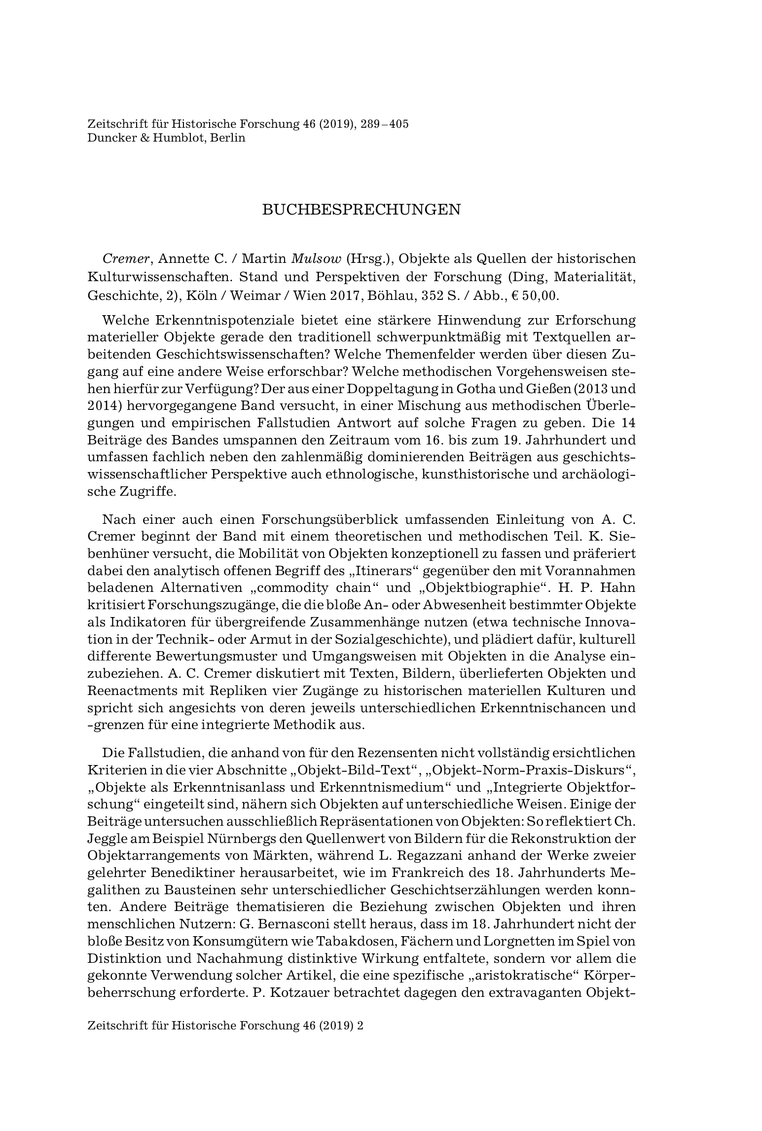 Open gallery for Objekte als Quellen der historischen Kulturwissenschaften