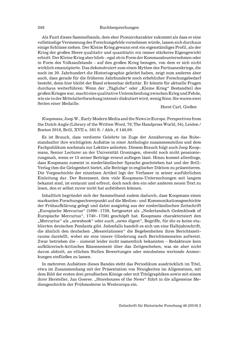 Open gallery for Early Modern Media and the News in Europe